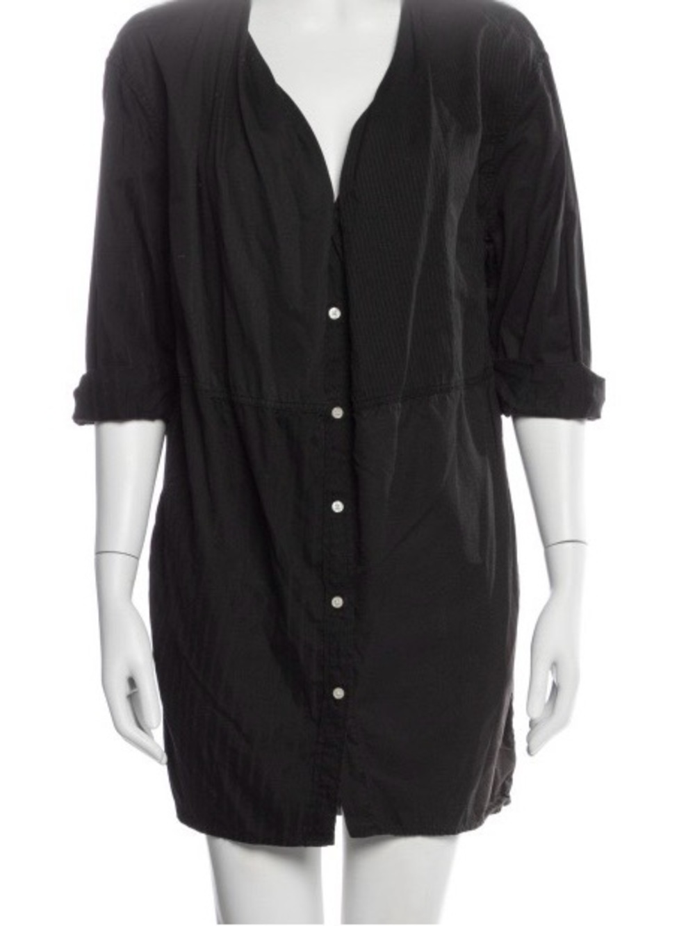 Acne Studios Black Textured Cotton Tunic, size M